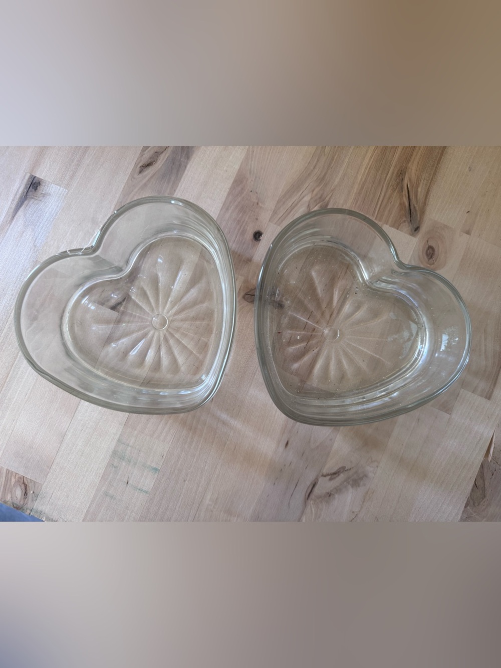 Glass heart candy dishes